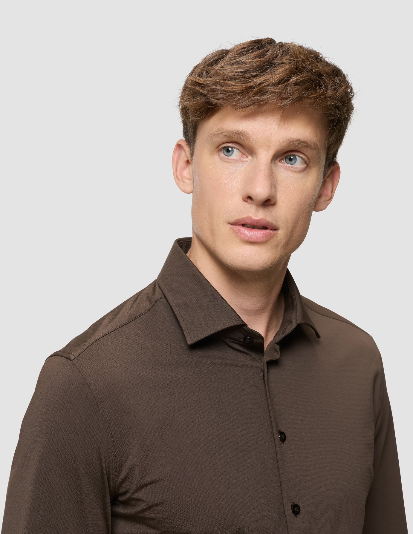 Travel Shirt Saddle Brown Slim