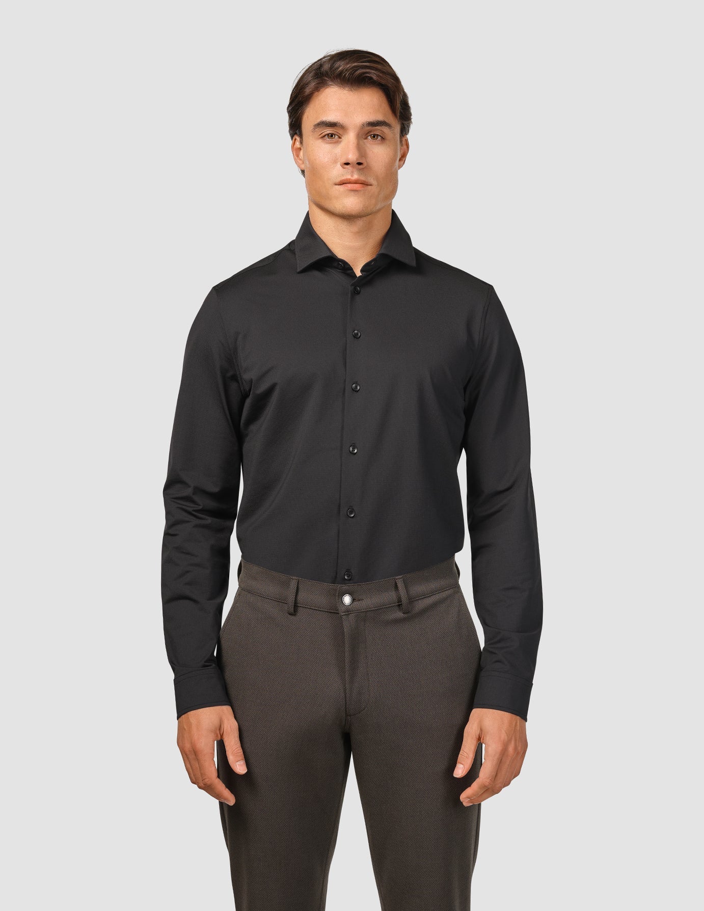 Travel Shirt Black Slim