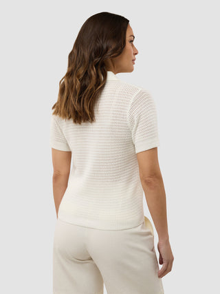 Women's Structured Polo Off White
