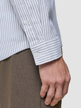 All-Day Oxford Shirt Beige Stripes