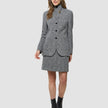 Ashryn Set Domino Herringbone Blazer and Short Skirt