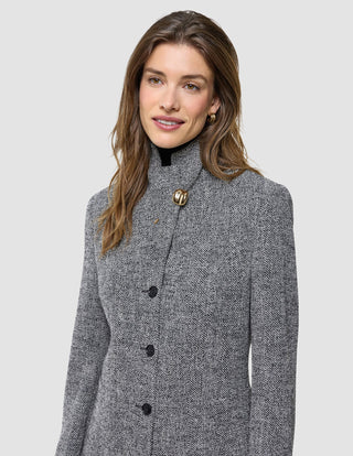 Ashryn Set Domino Herringbone Blazer and Short Skirt