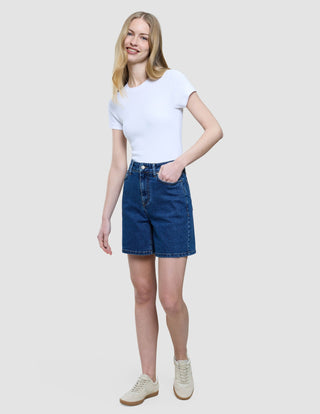Women Classic Denim Shorts Medium Blue
