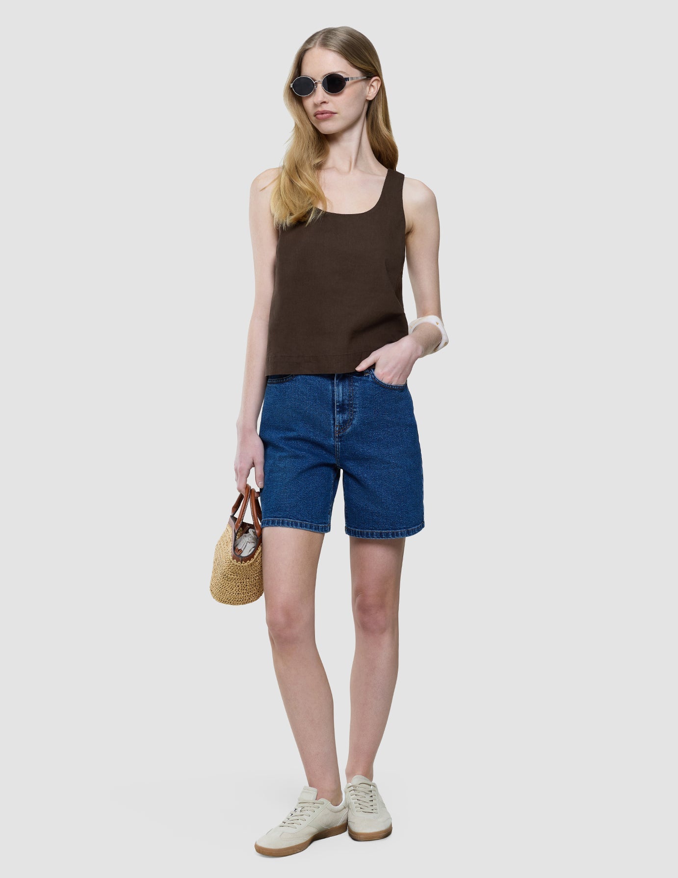 Women Classic Denim Shorts Medium Blue