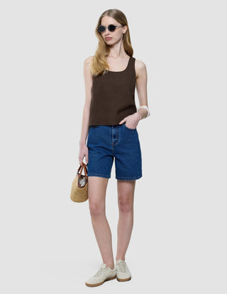 Women Classic Denim Shorts Medium Blue