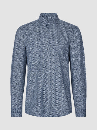 Classic Shirt Floral Allover Navy Slim