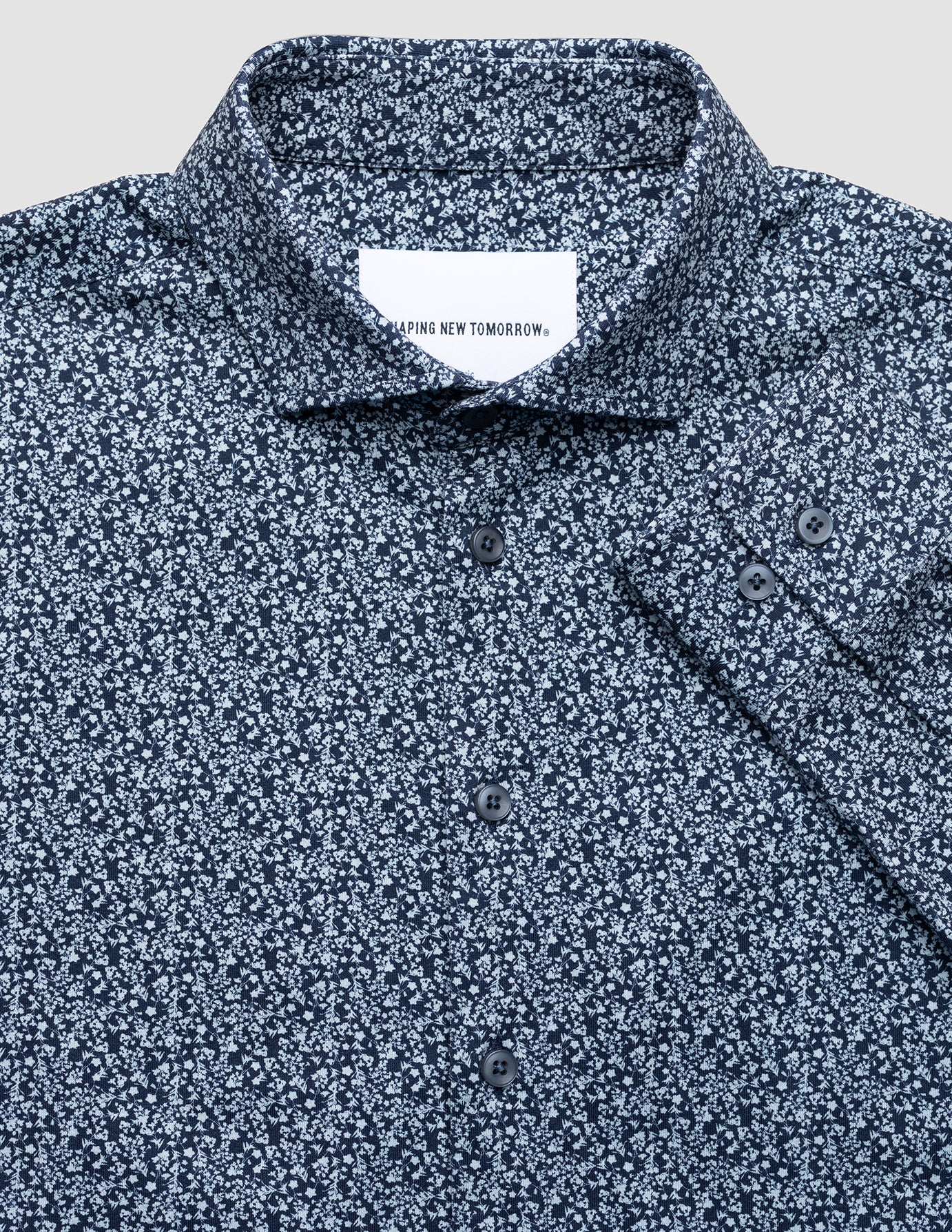 Classic Shirt Floral Allover Navy Slim
