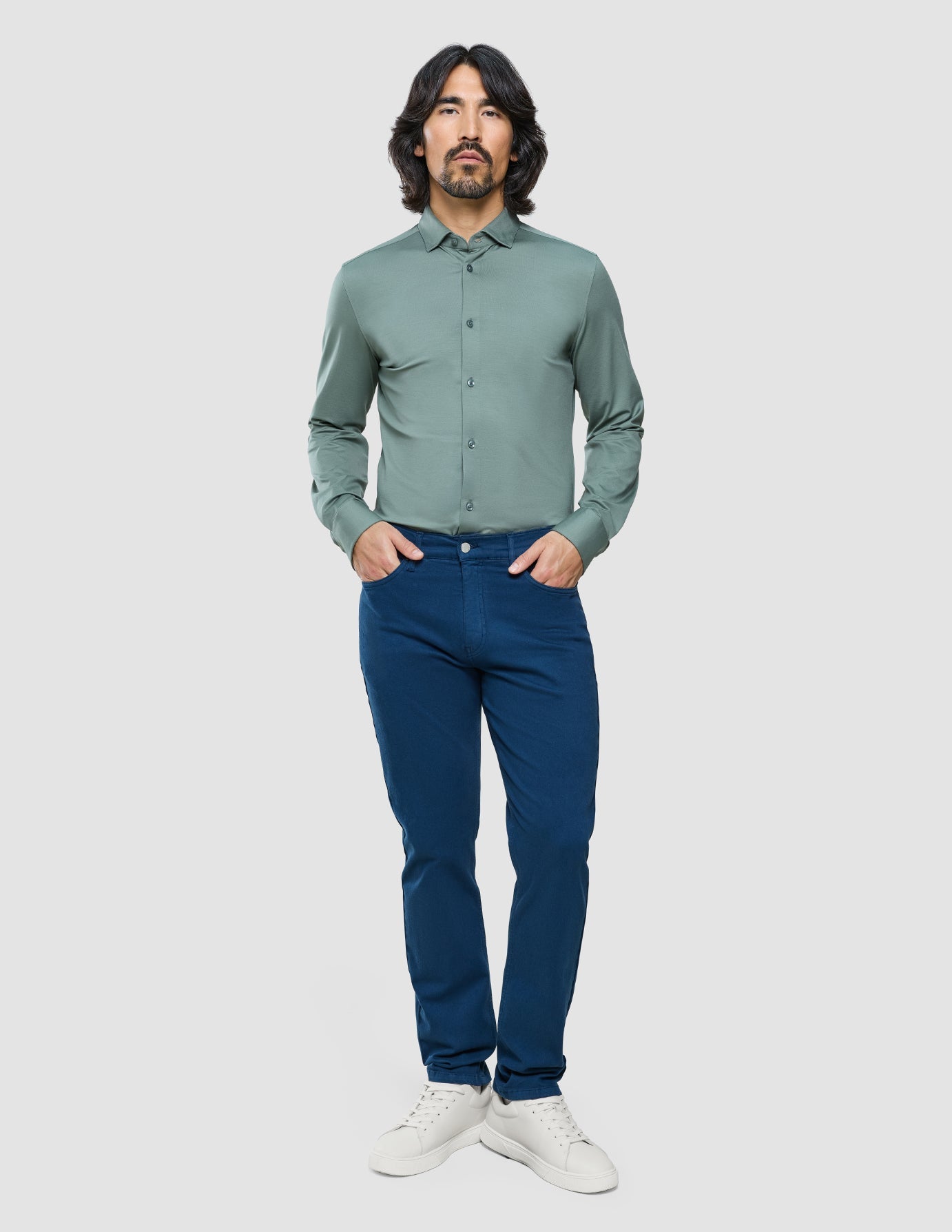 Classic Shirt Mist Green Slim
