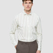 Classic Shirt Sand Herringbone Stripes Slim