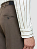 Classic Shirt Sand Herringbone Stripes Slim