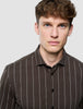 Classic Shirt Brown Pinstripes Slim