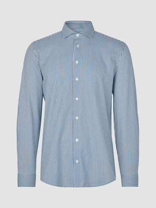 Classic Shirt Marine Herringbone Slim