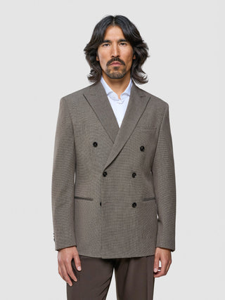 Double Breasted Essential Blazer Almond