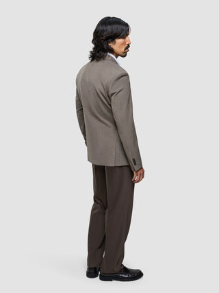 Double Breasted Essential Blazer Almond