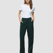 Women Ease Pants Straight Evergreen