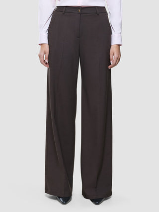 Women Ease Pants Wide Mocha Melange