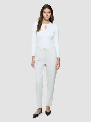 Women Essential Pants Tapered Off White