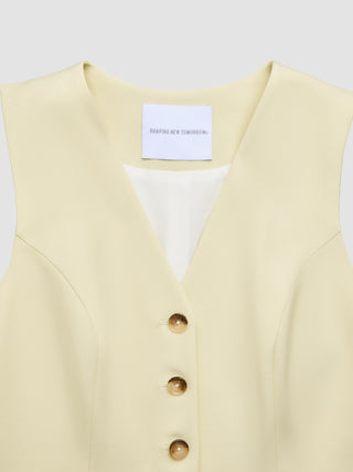 Women Essential Long Vest Misty Yellow