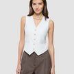 Women Essential Short Vest Off White