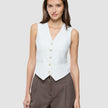 Women Essential Short Vest Off White