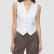 Women Essential Short Vest Off White