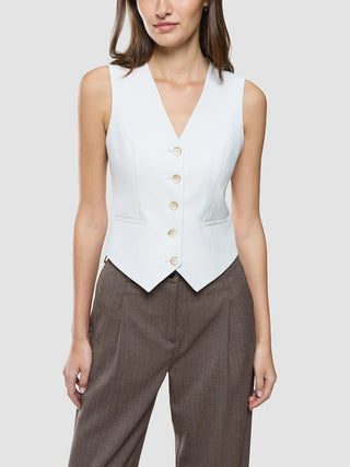 Women Essential Short Vest Off White