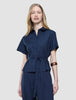 Women Linen Shirt Short Sleeved Night Sky