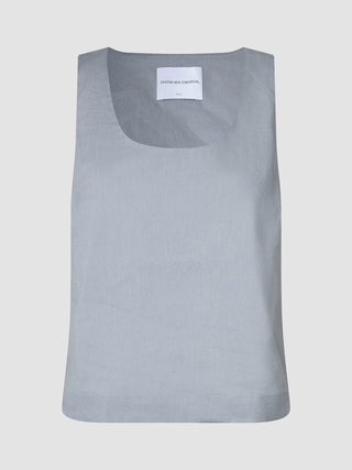 linen set stone grey top relaxed shorts