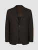 Motion Blazer Regular Cognac: dunkelbrauner Herrenblazer mit 360°-Stretch, fallendem Revers und Pattentaschen im skandinavischen Design.