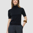 Women Quinn Short Sleeved Turtleneck Black