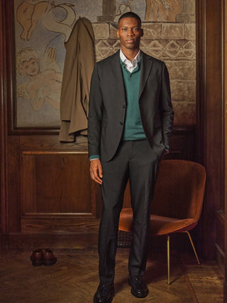 Tech Wool Suit Pants Slim Black