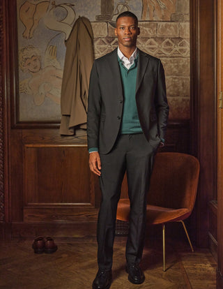 Tech Wool Suit Pants Slim Black