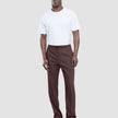 Refined Linen Pants Dark Brown