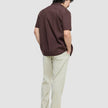 Refined Linen Bowling Short Sleeve Shirt Dark Brown