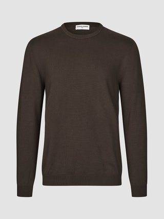 Seamless Core Knit Crewneck Dark Brown
