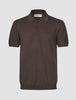 Seamless Core Knit Short Sleeve Polo Dark Brown