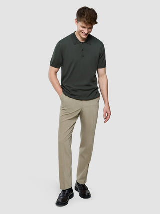 Seamless Core Knit Short Sleeve Polo Green Night