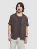 Seersucker Short Sleeve Shirt Cocoa Pinstripes