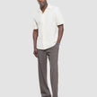 Seersucker Short Sleeve Shirt Off White