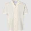 Seersucker Short Sleeve Shirt Off White