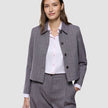 Serene Set Pink Winery Herringbone Short Jacket and Pants Wide