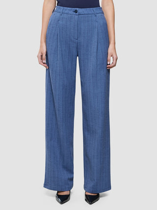 Women Serene Pants Wide Ombre Blue Herringbone