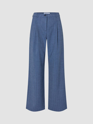 Women Serene Pants Wide Ombre Blue Herringbone