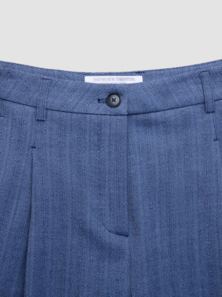 Women Serene Pants Wide Ombre Blue Herringbone