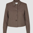 Women Serene Short Jacket Brown Stone Herringbone