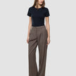 Women Serene Pants Wide Brown Stone Herringbone