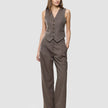 Women Serene Short Vest Brown Stone Herringbone