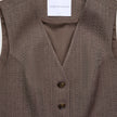 Women Serene Short Vest Brown Stone Herringbone