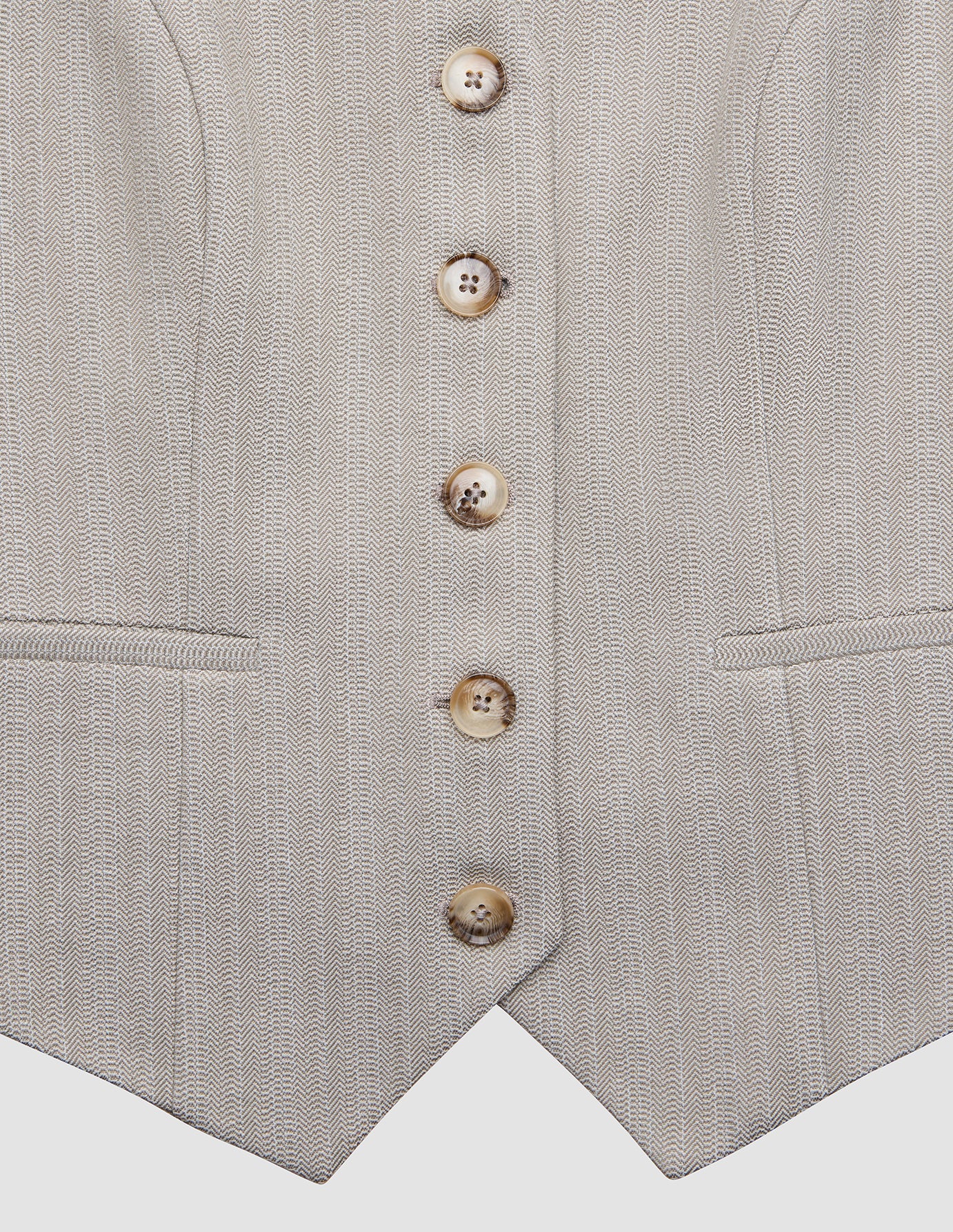 Women Serene Short Vest Burnt Sugar Herringbone