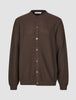 Structured Knit Cardigan Dark Brown